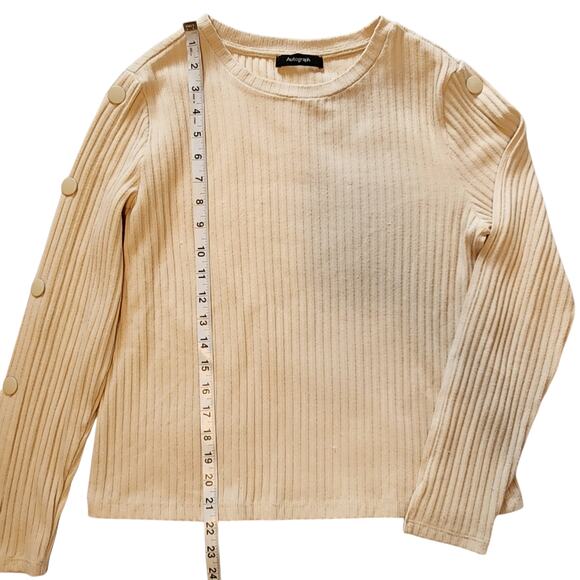 M & S Autograph Marks & Spencer Button Sleeve Ribbed Pullover Sweater Size 10 - Picture 10 of 13